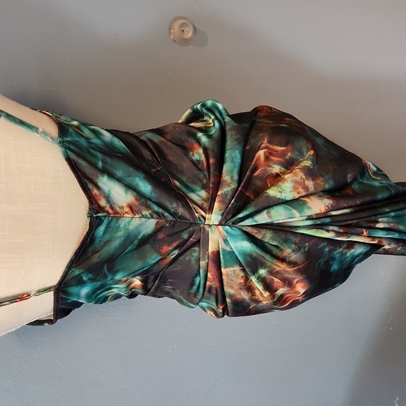 Pretty Little Thing cowlneck ruched midi slip dress - Picture 7 of 12